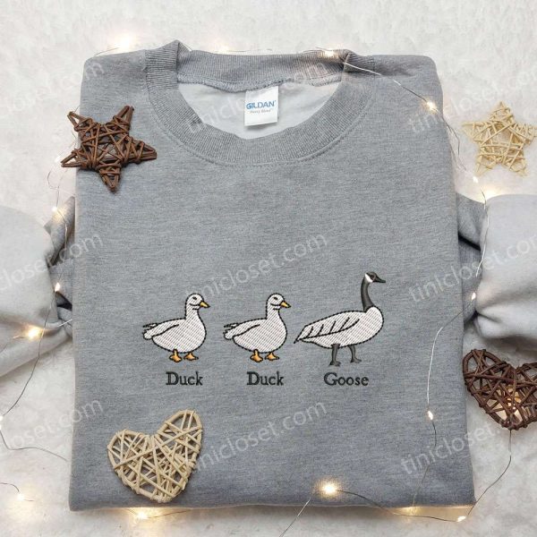 Duck Duck Silly Goose Embroidered Shirt, Animal Embroidered Shirt, Funny Embroidered Shirt - Small Gifts Great Love - Image 5