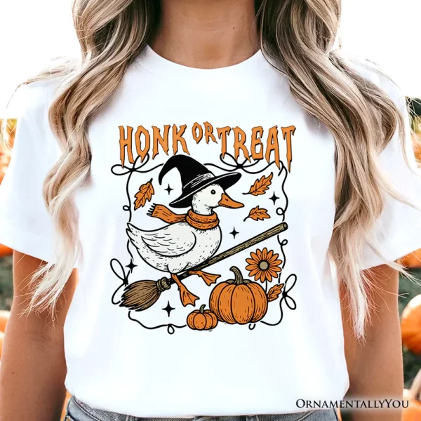 Honk or Treat Goose T-Shirt, Hilarious Halloween Tee for Silly Bird Enthusiasts - Image 2
