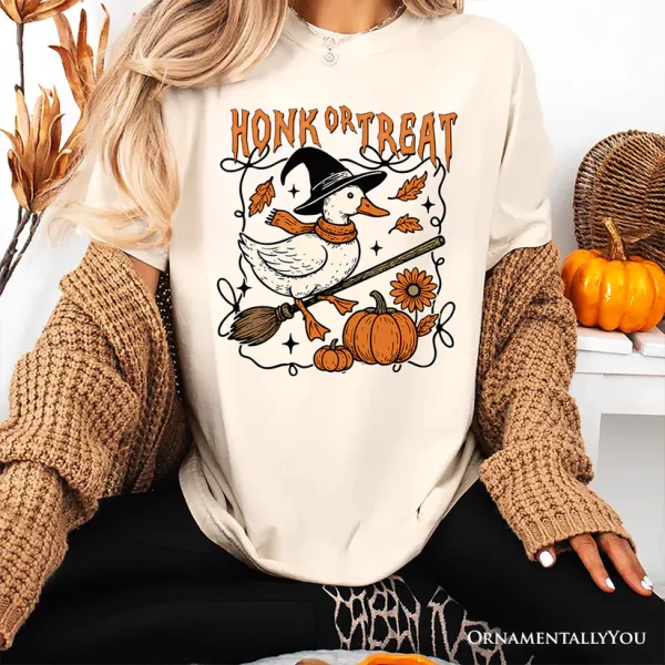 Honk or Treat Goose T-Shirt, Hilarious Halloween Tee for Silly Bird Enthusiasts - Image 4