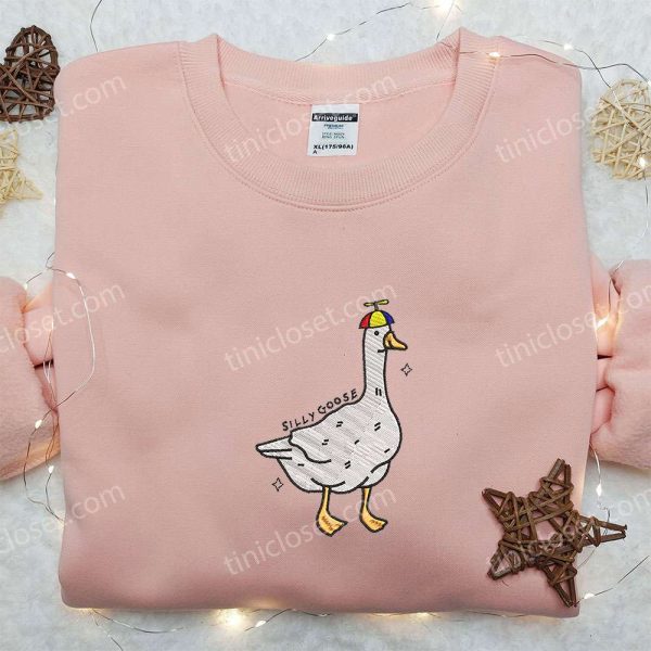 Funny Silly Goose Embroidered Shirt, Animal Embroidered Shirt, Best Gift for Family - Small Gifts Great Love - Image 2