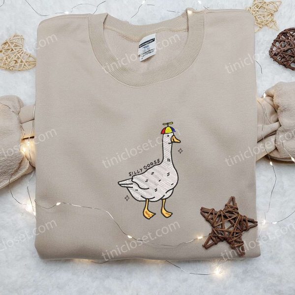 Funny Silly Goose Embroidered Shirt, Animal Embroidered Shirt, Best Gift for Family - Small Gifts Great Love - Image 4