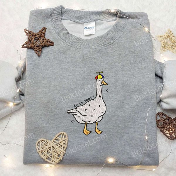 Funny Silly Goose Embroidered Shirt, Animal Embroidered Shirt, Best Gift for Family - Small Gifts Great Love - Image 5