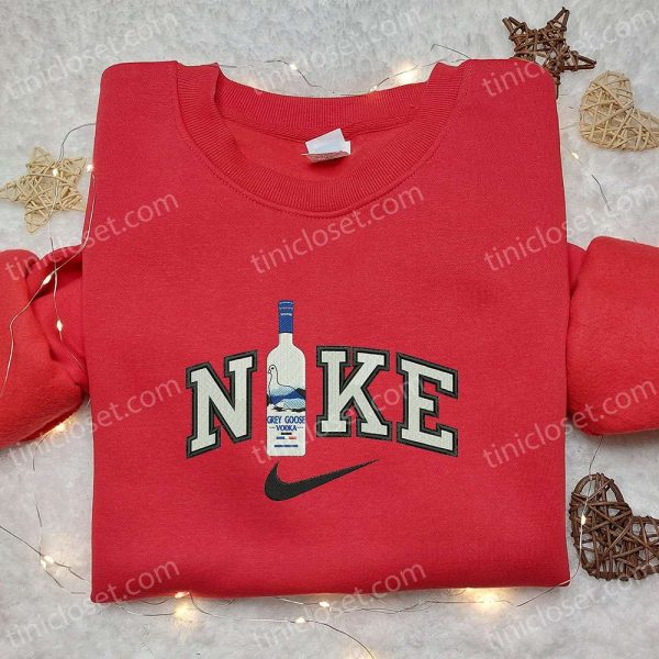 Grey Goose Vodka x Nike Embroidered Hoodie, Favorite Drink Embroidered Sweatshirt, Nike Inspired Embroidered Shirt - Small Gifts Great Love - Image 4