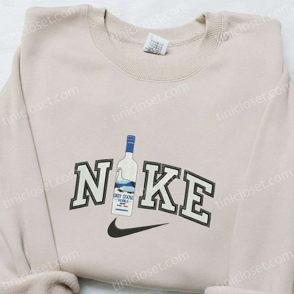 Grey Goose Vodka x Nike Embroidered Hoodie, Favorite Drink Embroidered Sweatshirt, Nike Inspired Embroidered Shirt - Small Gifts Great Love - Image 5
