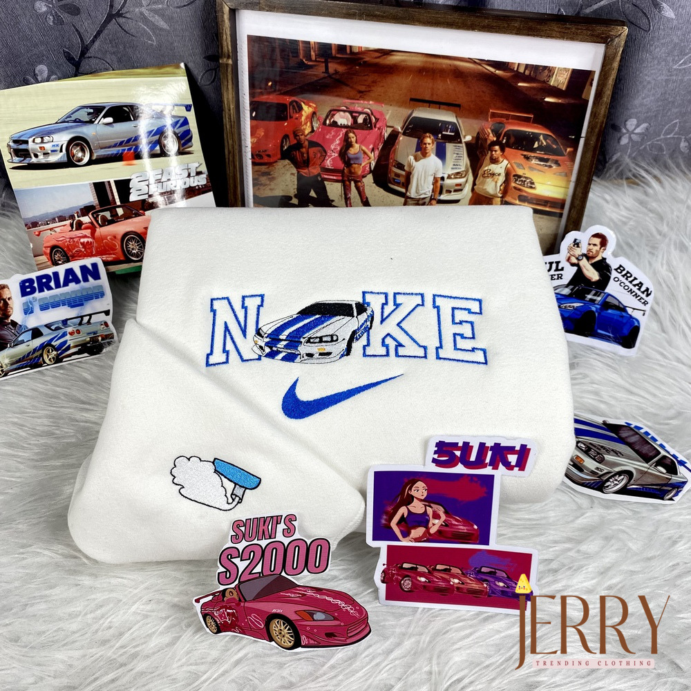 Suki Brian Fast And Furious Nike Embroidered Sweatshirt, Valentines Day Gifts For Couples - Image 2
