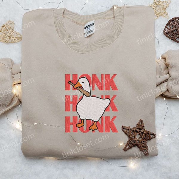 Honk Honk Honk Silly Goose Embroidered Shirt, Animal Embroidered Shirt, Funny Embroidered Shirt - Small Gifts Great Love - Image 3