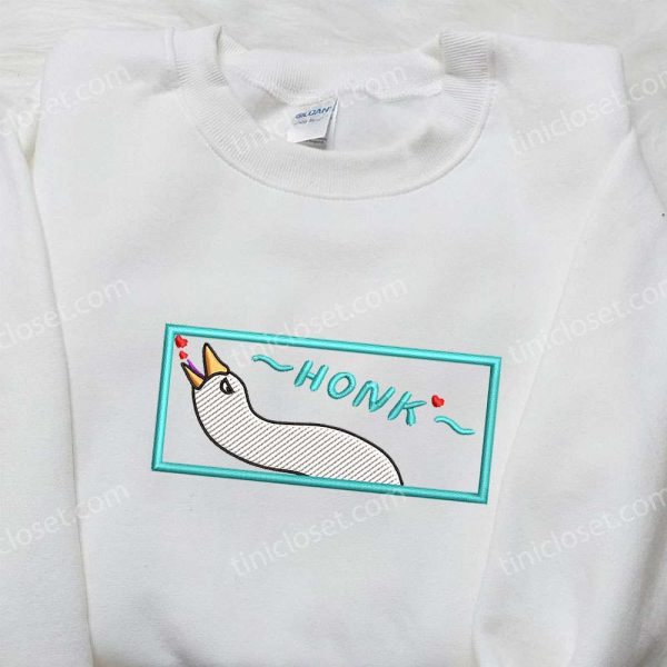 Honk Love Heart Silly Goose Embroidered Shirt, Animal Embroidered Shirt, Cute Embroidered Shirt - Small Gifts Great Love