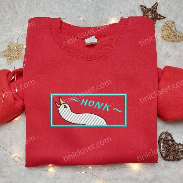 Honk Love Heart Silly Goose Embroidered Shirt, Animal Embroidered Shirt, Cute Embroidered Shirt - Small Gifts Great Love - Image 3