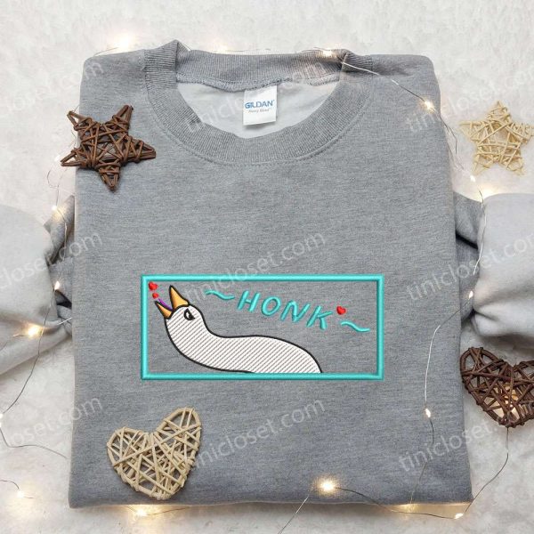 Honk Love Heart Silly Goose Embroidered Shirt, Animal Embroidered Shirt, Cute Embroidered Shirt - Small Gifts Great Love - Image 5
