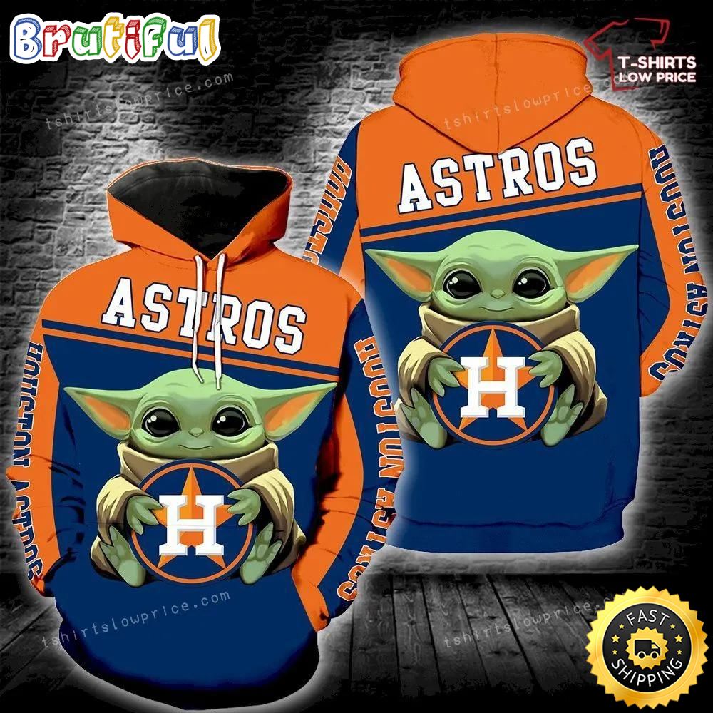Houston Astros Baby Yoda Full Print 3d Hoodie And Zipper Men Women