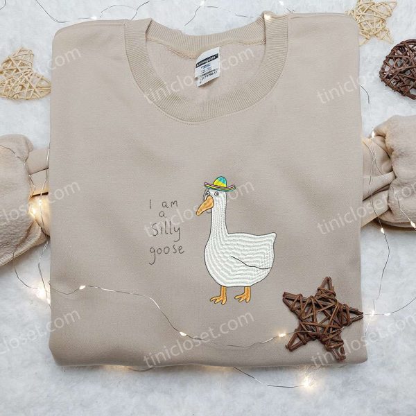 I am a Silly Goose Embroidered Shirt, Animal Embroidered Shirt, Funny Embroidered Shirt - Small Gifts Great Love - Image 4