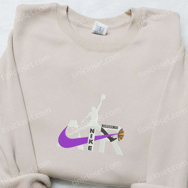 Jordan Logo x Nike Air Embroidered Shirt, Sports Embroidered Shirt, Nike Inspired Embroidered Hoodie - Small Gifts Great Love - Image 2
