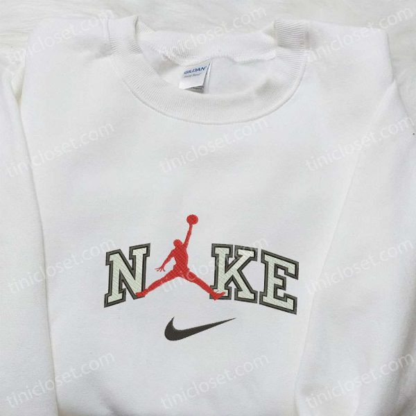 Jordan Logo x Nike Embroidered Shirt, Sports Embroidered Shirt, Nike Inspired Embroidered Hoodie - Small Gifts Great Love - Image 2