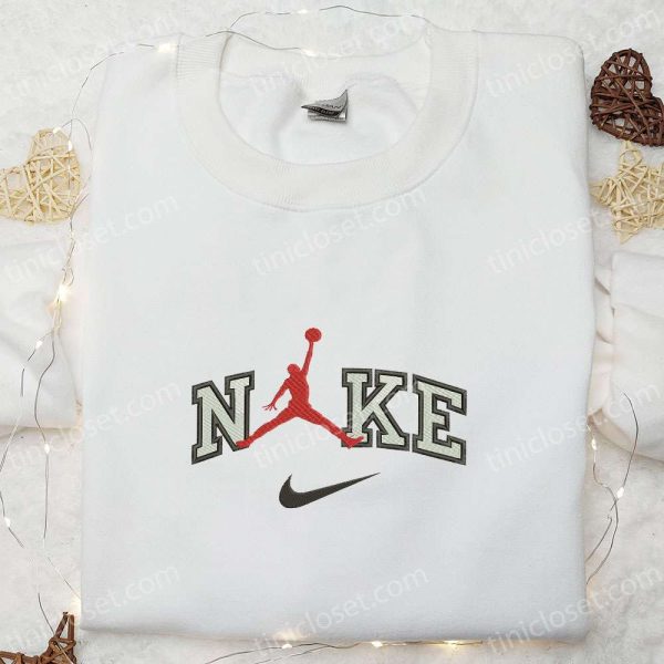 Jordan Logo x Nike Embroidered Shirt, Sports Embroidered Shirt, Nike Inspired Embroidered Hoodie - Small Gifts Great Love - Image 3