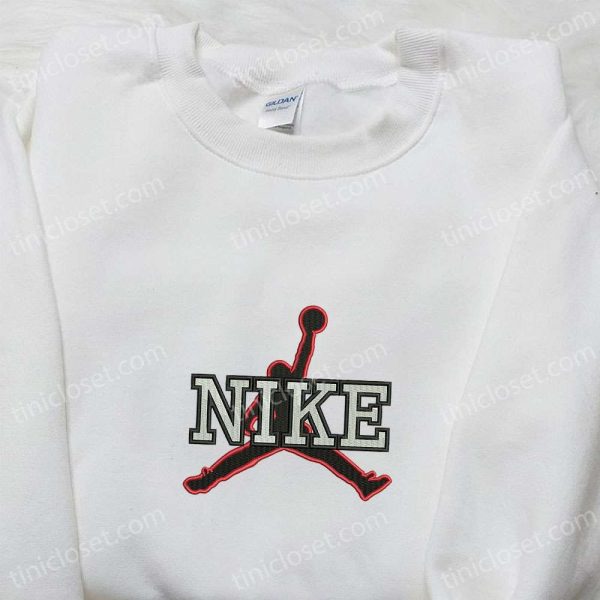 Jordan Logo x Nike Embroidered Shirt, Sports Embroidered Shirt, Nike Inspired Embroidered Hoodie - Small Gifts Great Love - Image 3