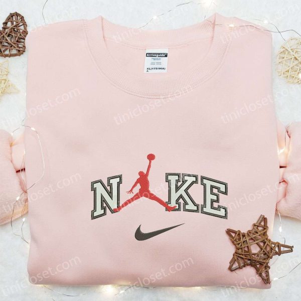 Jordan Logo x Nike Embroidered Shirt, Sports Embroidered Shirt, Nike Inspired Embroidered Hoodie - Small Gifts Great Love - Image 4
