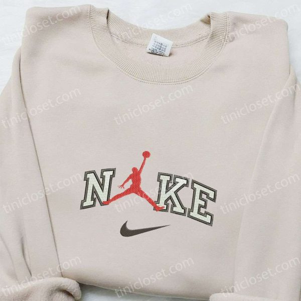 Jordan Logo x Nike Embroidered Shirt, Sports Embroidered Shirt, Nike Inspired Embroidered Hoodie - Small Gifts Great Love - Image 5