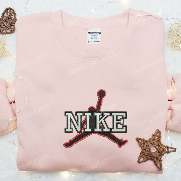 Jordan Logo x Nike Embroidered Shirt, Sports Embroidered Shirt, Nike Inspired Embroidered Hoodie - Small Gifts Great Love - Image 5