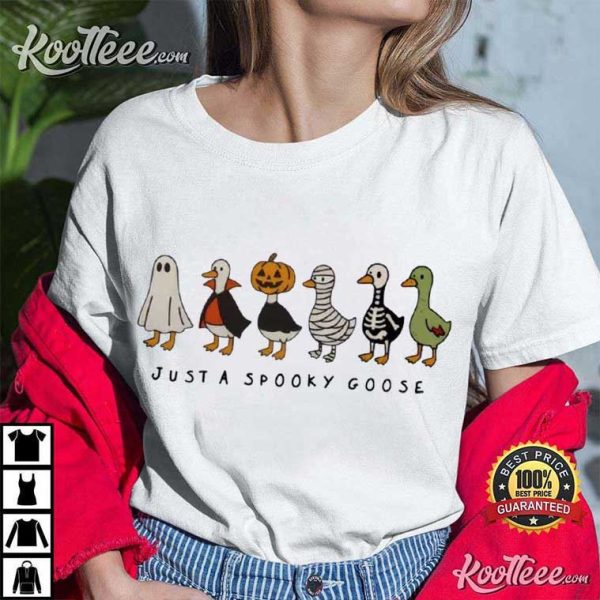 Just A Spooky Goose Cute Halloween Gift T-Shirt