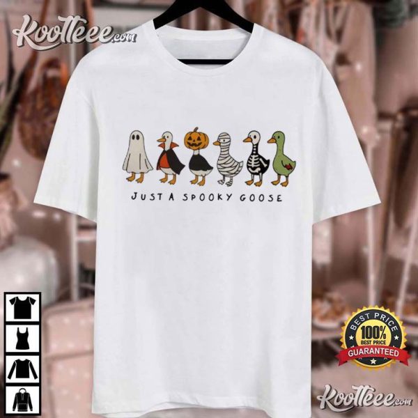 Just A Spooky Goose Cute Halloween Gift T-Shirt - Image 2