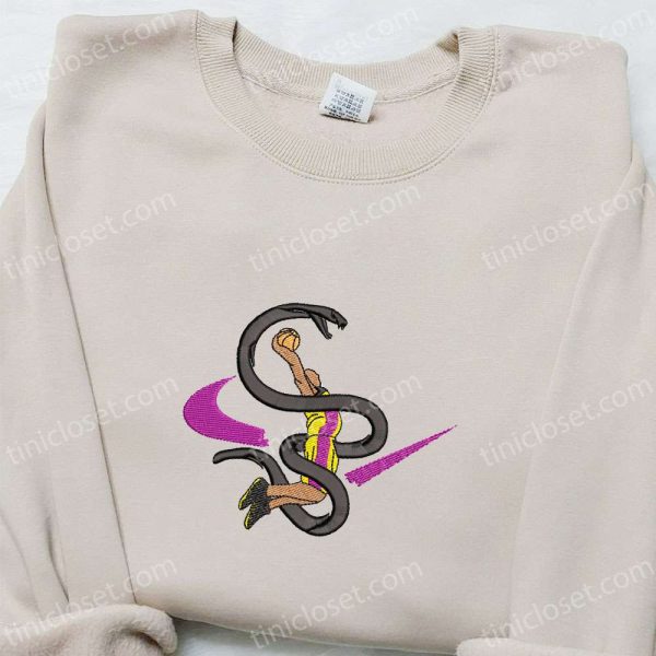 Kobe Bryant Snake x Swoosh Embroidered Sweatshirt, Los Angeles Lakers NBA Embroidered Shirt, Nike Inspired Embroidered Shirt - Small Gifts Great Love - Image 2