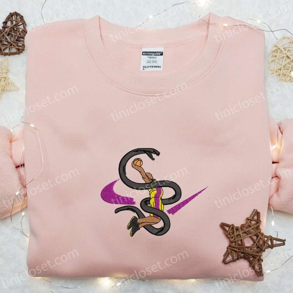 Kobe Bryant Snake x Swoosh Embroidered Sweatshirt, Los Angeles Lakers NBA Embroidered Shirt, Nike Inspired Embroidered Shirt - Small Gifts Great Love - Image 3
