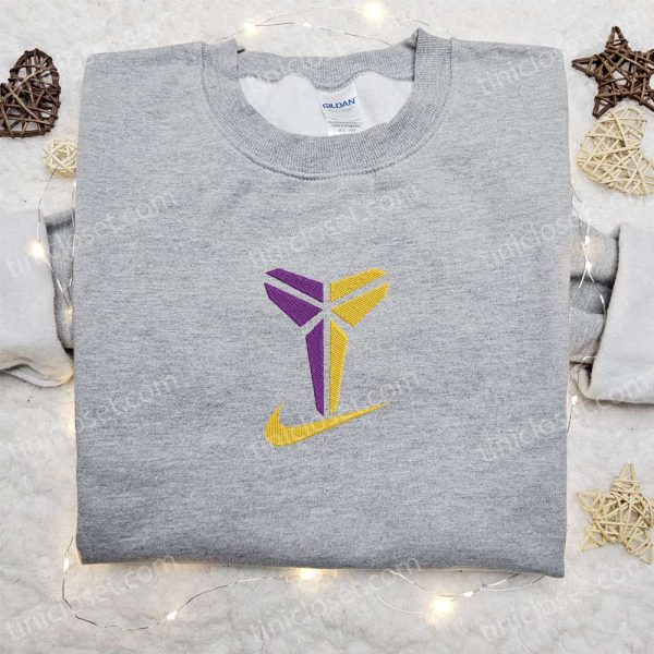 Kobe Bryant the Black Mamba x Swoosh Embroidered Sweatshirt, NBA Sport Embroidered Shirt, Best Birthday Gift Ideas for Family - Small Gifts Great Love - Image 2
