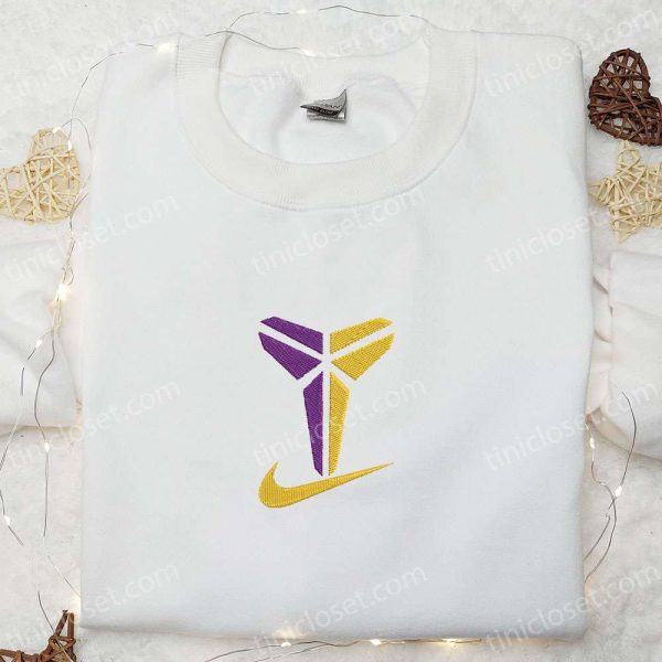 Kobe Bryant the Black Mamba x Swoosh Embroidered Sweatshirt, NBA Sport Embroidered Shirt, Best Birthday Gift Ideas for Family - Small Gifts Great Love - Image 3