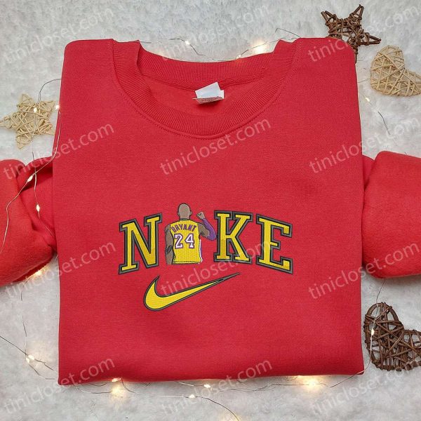 Kobe Bryant x Nike NBA Sport Embroidered Tshirt, Nike Inspired Embroidered Shirt, Best Gift for Family - Small Gifts Great Love