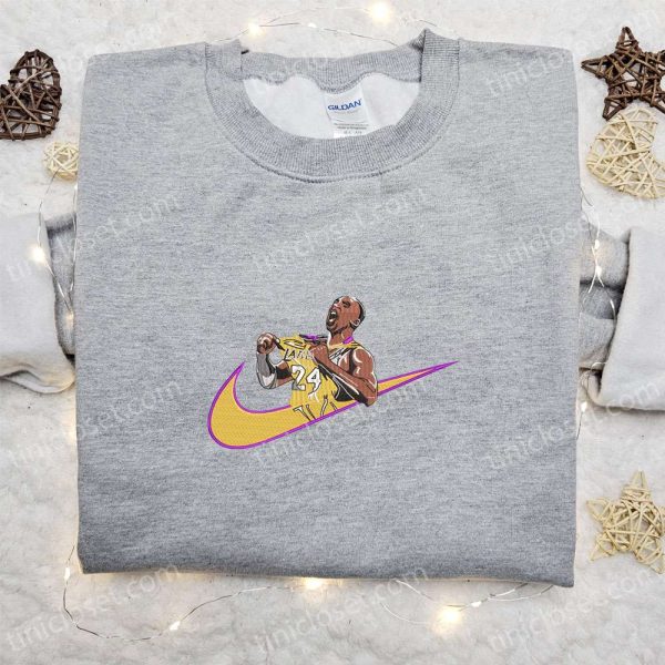 Kobe Bryant x Nike Swoosh Embroidered Shirt, Celebrity Embroidered Hoodie, Sports Embroidered Sweatshirt - Small Gifts Great Love - Image 2