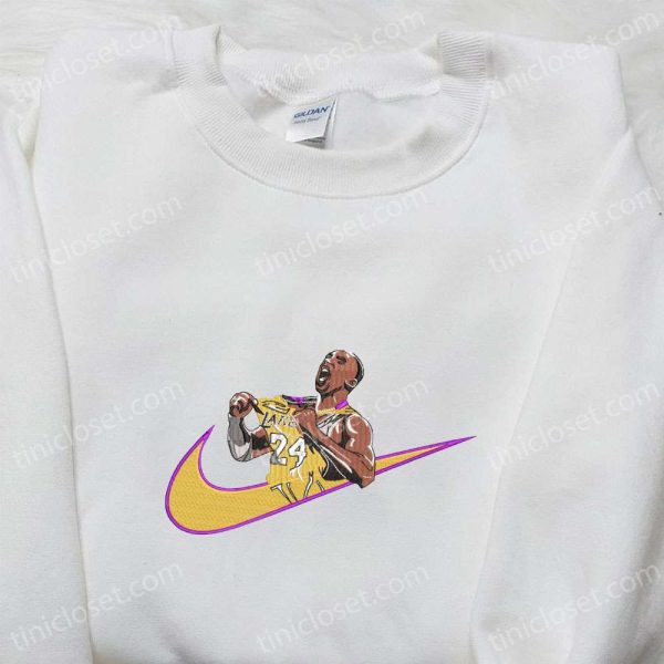 Kobe Bryant x Nike Swoosh Embroidered Shirt, Celebrity Embroidered Hoodie, Sports Embroidered Sweatshirt - Small Gifts Great Love - Image 3