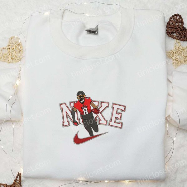 Kyle Pitts x Nike Embroidered Shirt, NFL Sports Embroidered Hoodie, Celebrity Embroidered Shirt - Small Gifts Great Love
