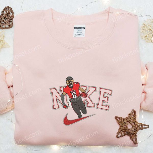 Kyle Pitts x Nike Embroidered Shirt, NFL Sports Embroidered Hoodie, Celebrity Embroidered Shirt - Small Gifts Great Love - Image 2