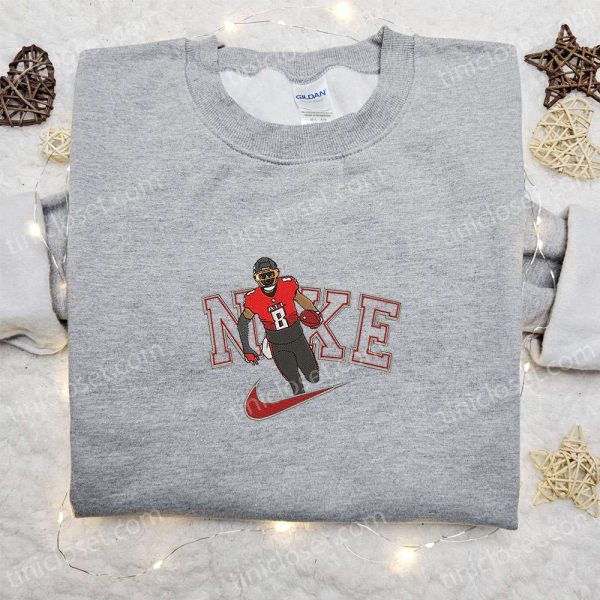 Kyle Pitts x Nike Embroidered Shirt, NFL Sports Embroidered Hoodie, Celebrity Embroidered Shirt - Small Gifts Great Love - Image 5