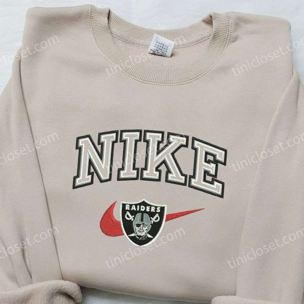 Las Vegas Raiders x Nike Embroidered Sweatshirt, NBA Sport Embroidered Shirt, Nike Inspired Embroidered Shirt - Small Gifts Great Love