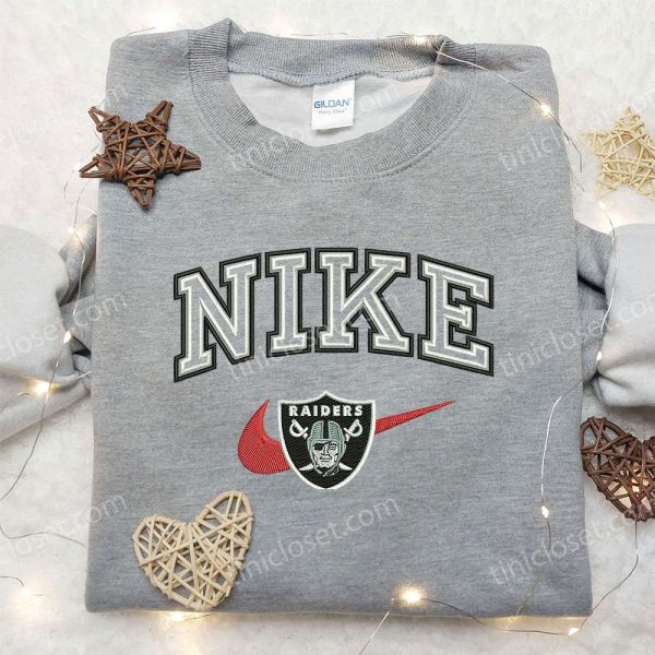 Las Vegas Raiders x Nike Embroidered Sweatshirt, NBA Sport Embroidered Shirt, Nike Inspired Embroidered Shirt - Small Gifts Great Love - Image 2