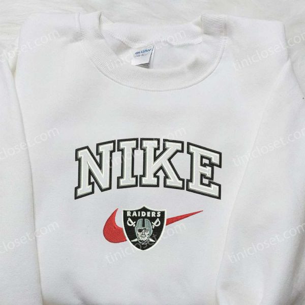Las Vegas Raiders x Nike Embroidered Sweatshirt, NBA Sport Embroidered Shirt, Nike Inspired Embroidered Shirt - Small Gifts Great Love - Image 3