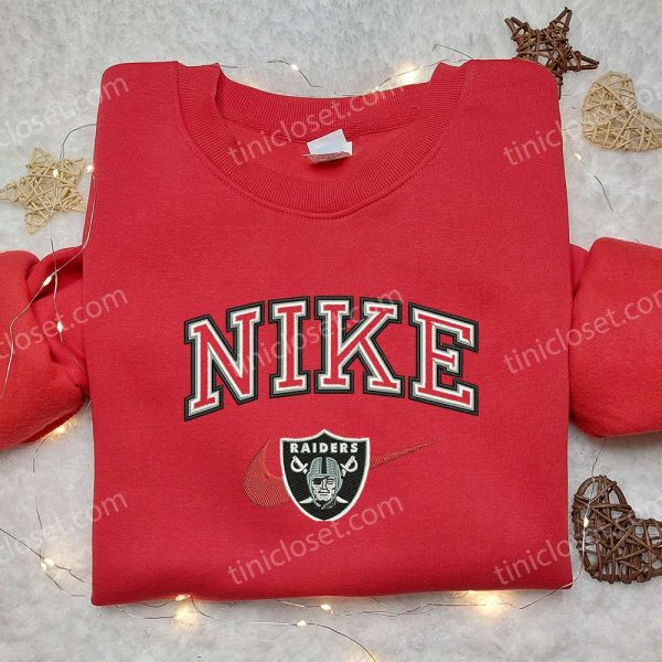 Las Vegas Raiders x Nike Embroidered Sweatshirt, NBA Sport Embroidered Shirt, Nike Inspired Embroidered Shirt - Small Gifts Great Love - Image 5