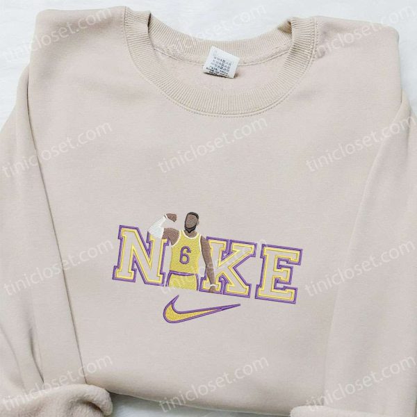 LeBron James x Nike Embroidered Shirt, NBA Sports Embroidered Hoodie, Celebrity Embroidered Shirt - Small Gifts Great Love