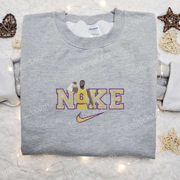 LeBron James x Nike Embroidered Shirt, NBA Sports Embroidered Hoodie, Celebrity Embroidered Shirt - Small Gifts Great Love - Image 2