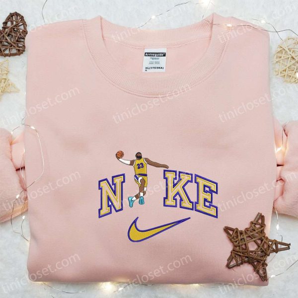 LeBron James x Nike NBA Sport Embroidered Shirt, Celebrity Embroidered Shirt, Nike Inspired Embroidered Shirt - Small Gifts Great Love