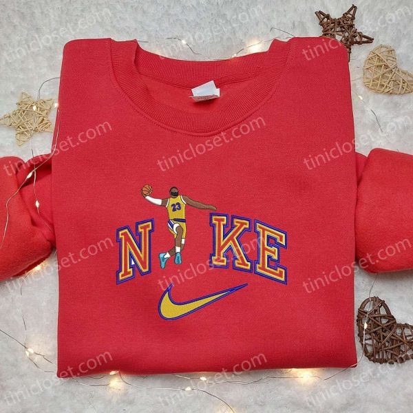 LeBron James x Nike NBA Sport Embroidered Shirt, Celebrity Embroidered Shirt, Nike Inspired Embroidered Shirt - Small Gifts Great Love - Image 2