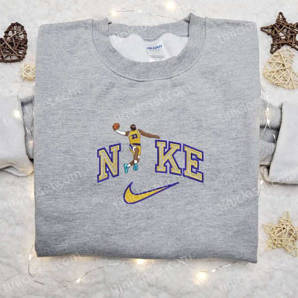 LeBron James x Nike NBA Sport Embroidered Shirt, Celebrity Embroidered Shirt, Nike Inspired Embroidered Shirt - Small Gifts Great Love - Image 4