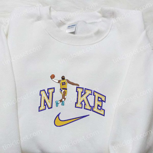 LeBron James x Nike NBA Sport Embroidered Shirt, Celebrity Embroidered Shirt, Nike Inspired Embroidered Shirt - Small Gifts Great Love - Image 5