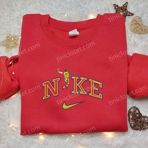 LeBron James x Nike NBA Sport Embroidered Shirt, Los Angeles Lakers Embroidered Shirt, Custom Nike Embroidered Shirt - Small Gifts Great Love - Image 4