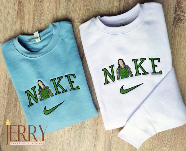 Loki Marvel Comic Character Nike Embroidered Sweatshirt - Image 3