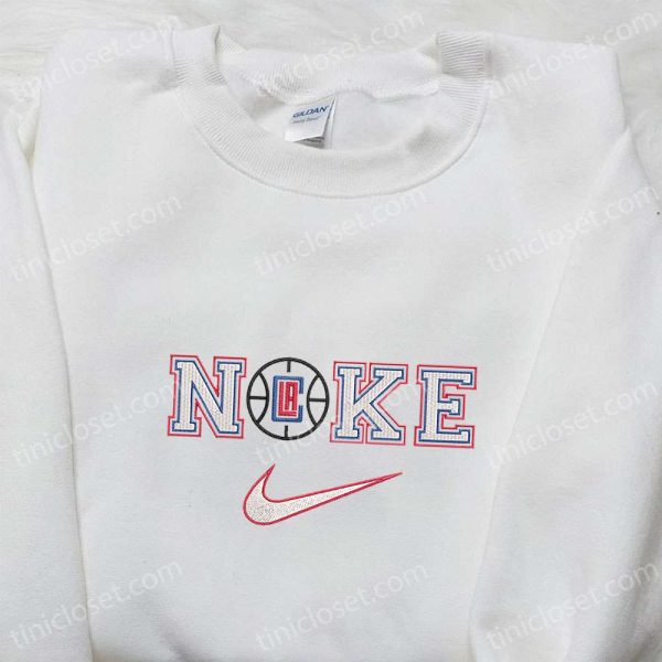 Los Angeles Clippers x Nike Embroidered Shirt, NBA Sports Embroidered Shirt, Nike Inspired Embroidered Hoodie - Small Gifts Great Love