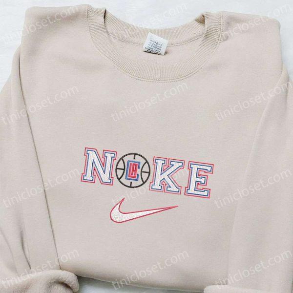 Los Angeles Clippers x Nike Embroidered Shirt, NBA Sports Embroidered Shirt, Nike Inspired Embroidered Hoodie - Small Gifts Great Love - Image 4