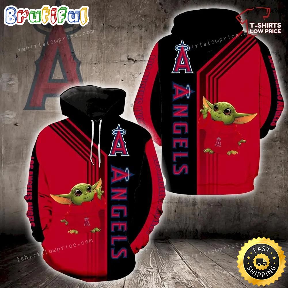 Los Angeles Angels Baby Green Yoda Full Print 3d Hoodie And Zipper