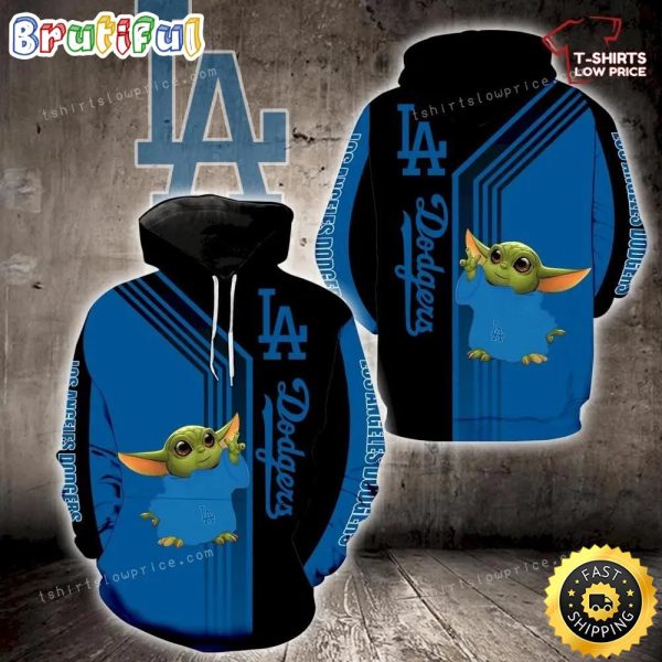 Los Angeles Dodgers Baby Yoda Full Print 3d Hoodie Zipper Men Women